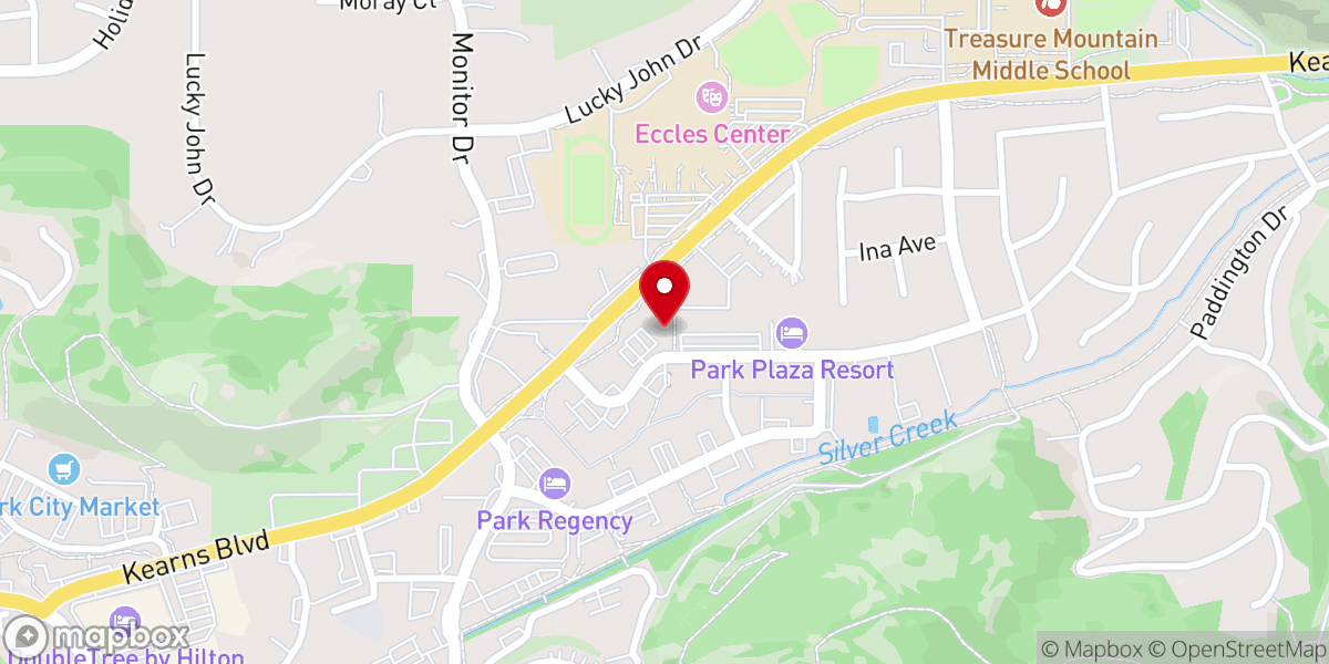 Map showing location of Park City Chamber of Commerce & Visitors Bureau