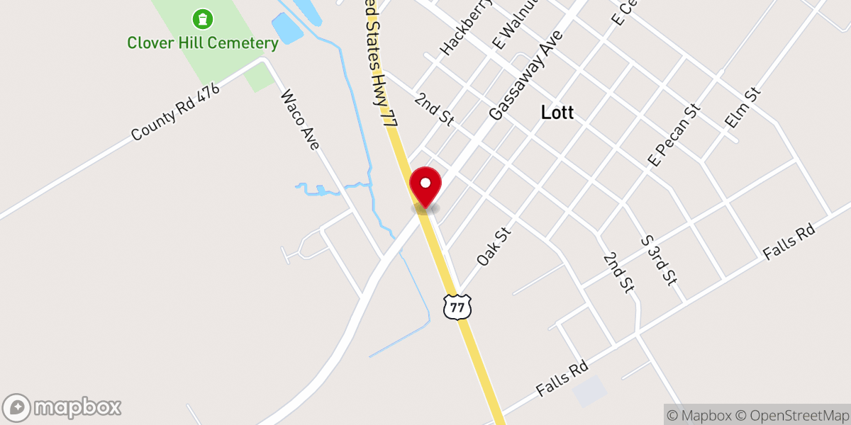 Map showing location of New Salem Baptist Church