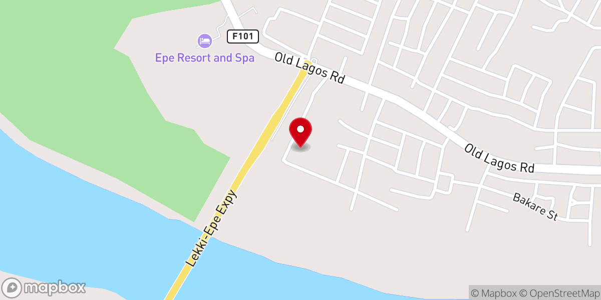 Map showing location of Living Faith Church a.k.a Winners Chapel