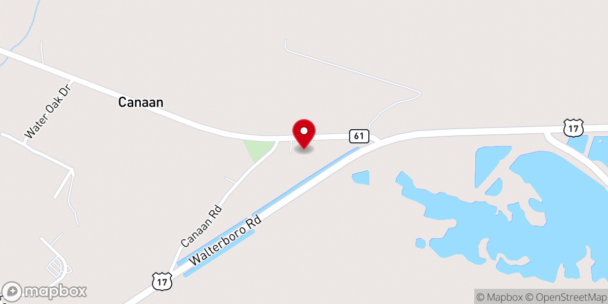 Map showing location of Canaan United Methodist Church