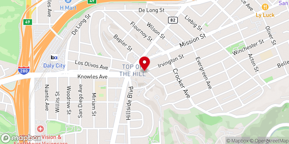 Map showing location of Our Lady of Perpetual Help Church