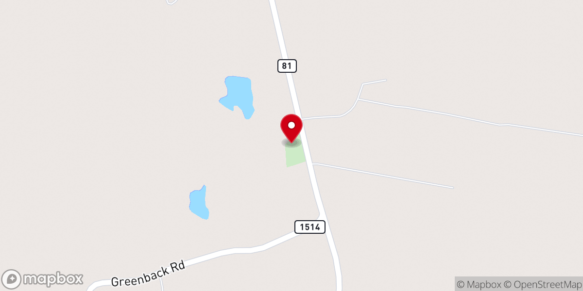 Map showing location of Mt Pleasant Cumberland Presbyterian Church