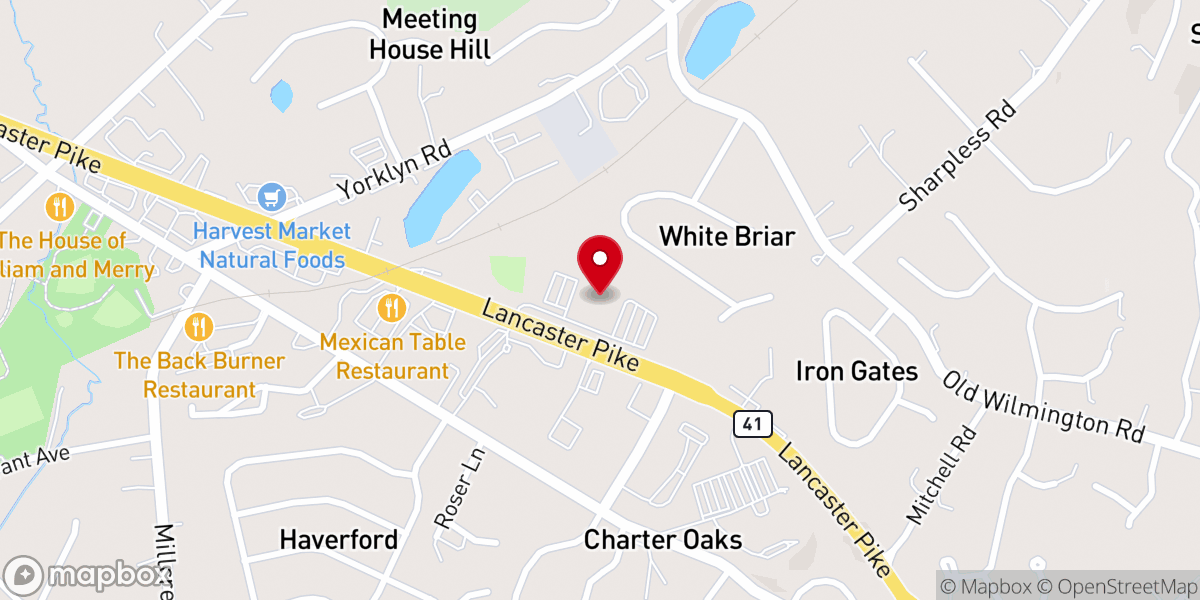 Map showing location of Hockessin PAL Center