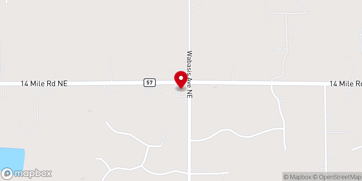 Map showing location of Oakfield Baptist Church
