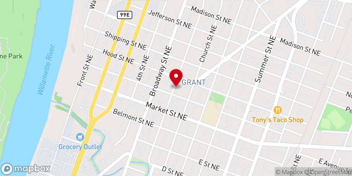 Map showing location of Salem Alliance Church
