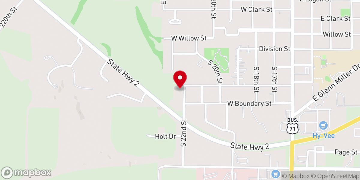 Map showing location of Fairview Church of Christ