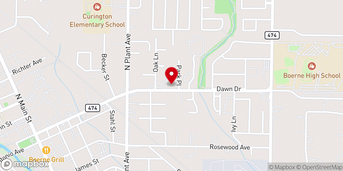 Map showing location of Boerne Bible Church