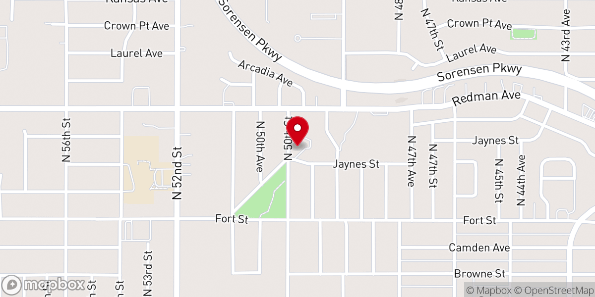Map showing location of Mount Nebo Missionary Baptist Church