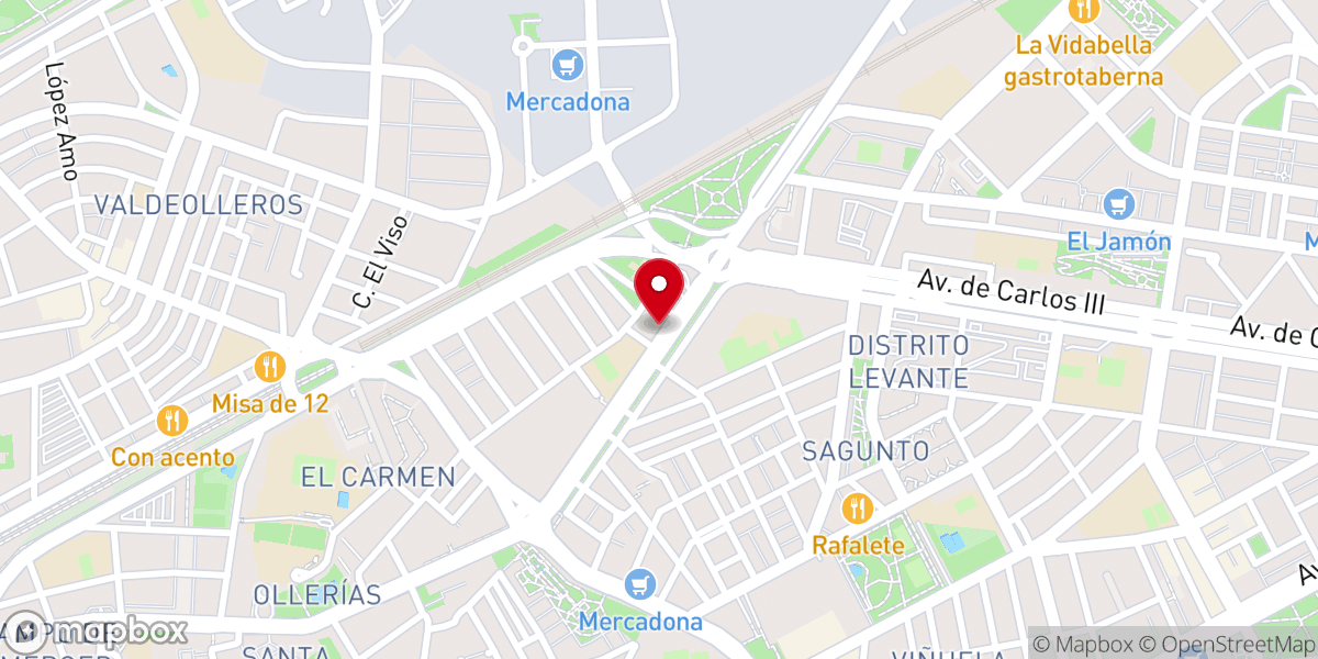 Map showing location of Parroquia de San Antonio de Padua