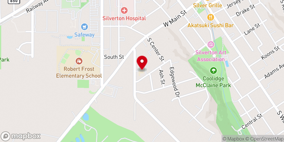 Map showing location of Silverton Friends Church & The Community Roots School