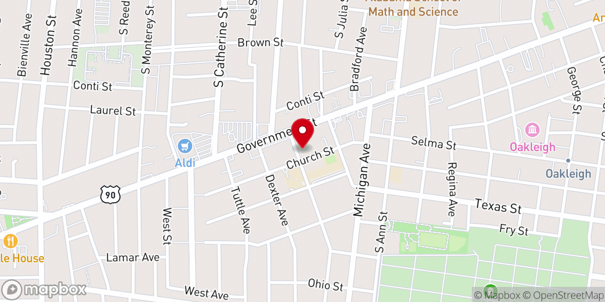Map showing location of African Pentecostal Church