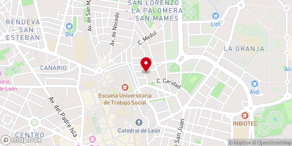 Map showing location of Iglesia de San Lorenzo