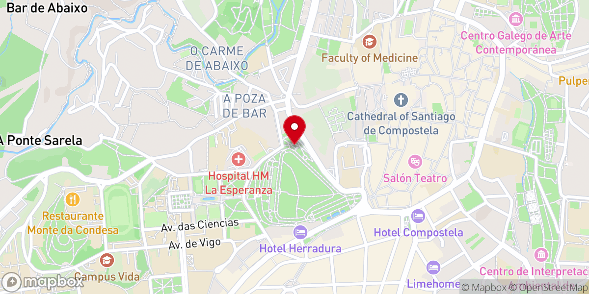 Map showing location of Mirador de la Catedral de Santiago de Compostela
