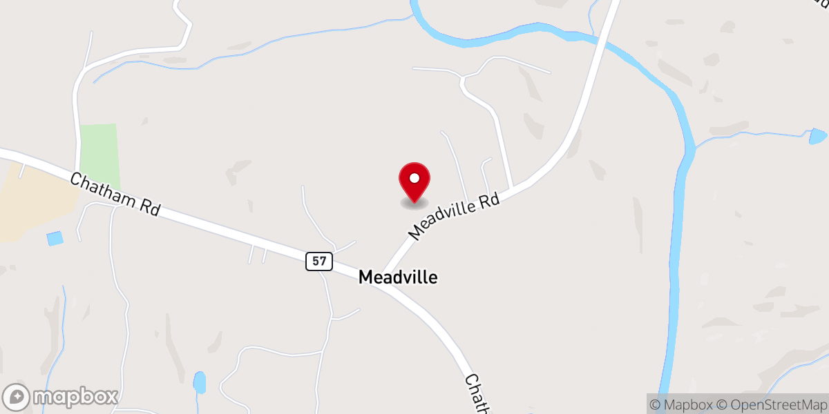 Map showing location of First Baptist Church-Meadville