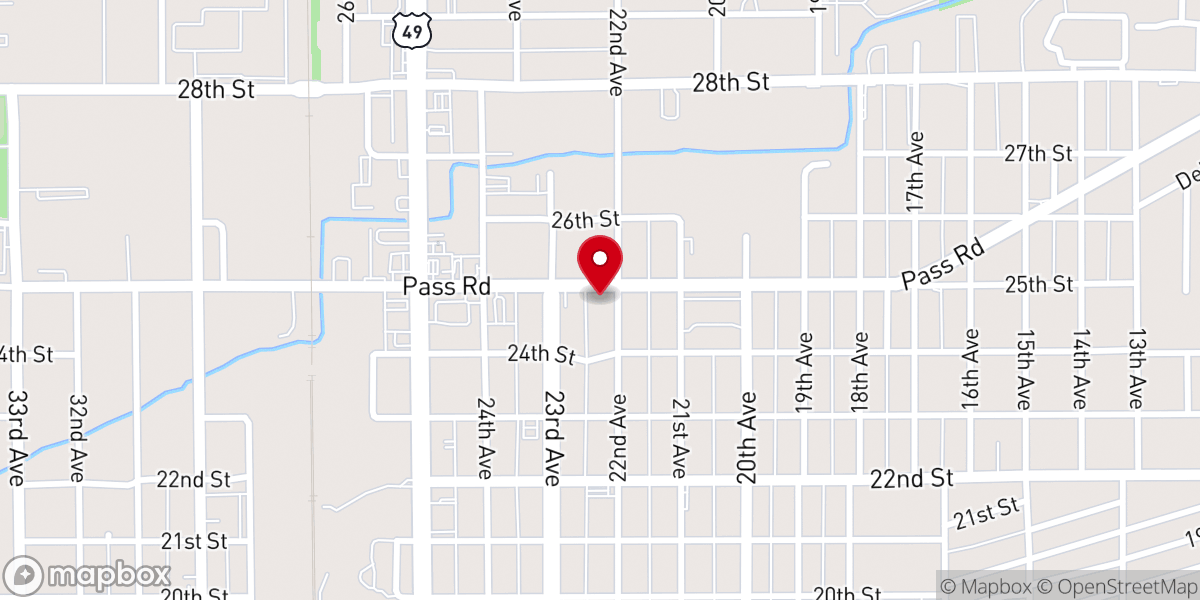 Map showing location of Gulf Pines District Office, United Methodist Church