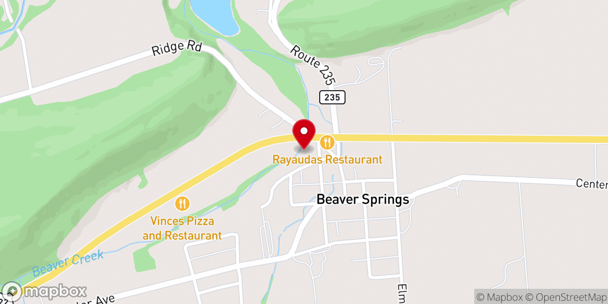 Map showing location of Spring Township Building