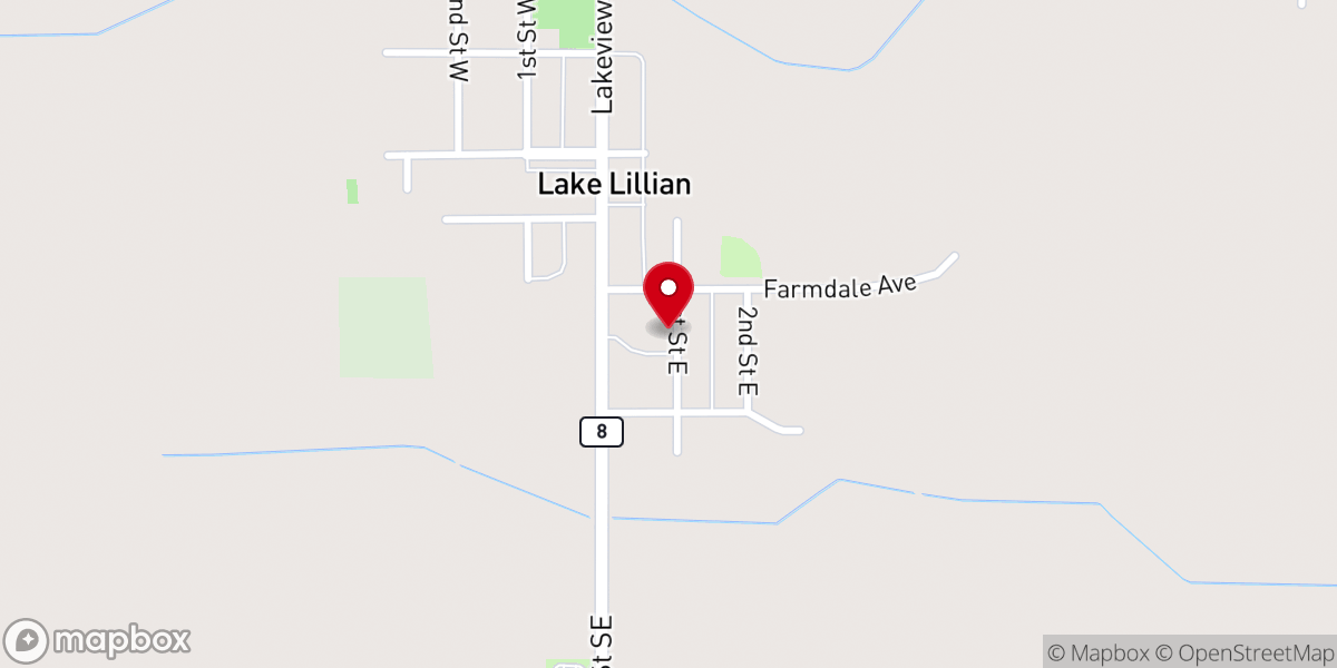 Map showing location of First Lutheran Church