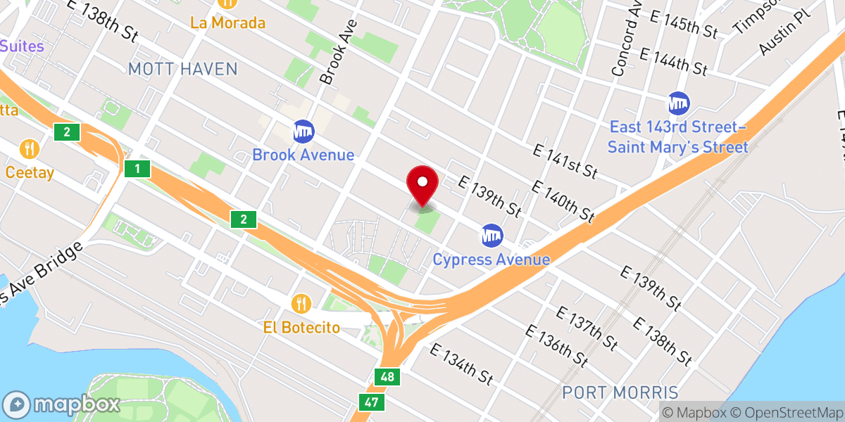 Map showing location of 138th Street Community Garden