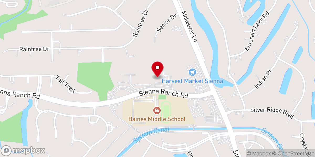 Map showing location of The Harvest Methodist Church