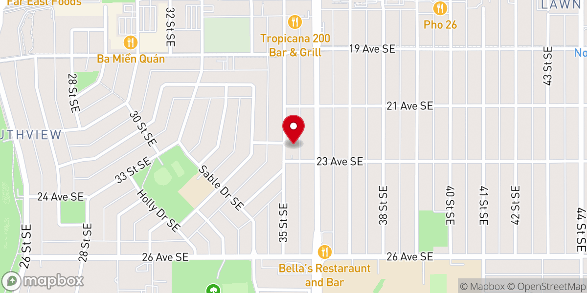 Map showing location of Calgary Medhane Alem Ethiopian Orthodox Tewahdo Church