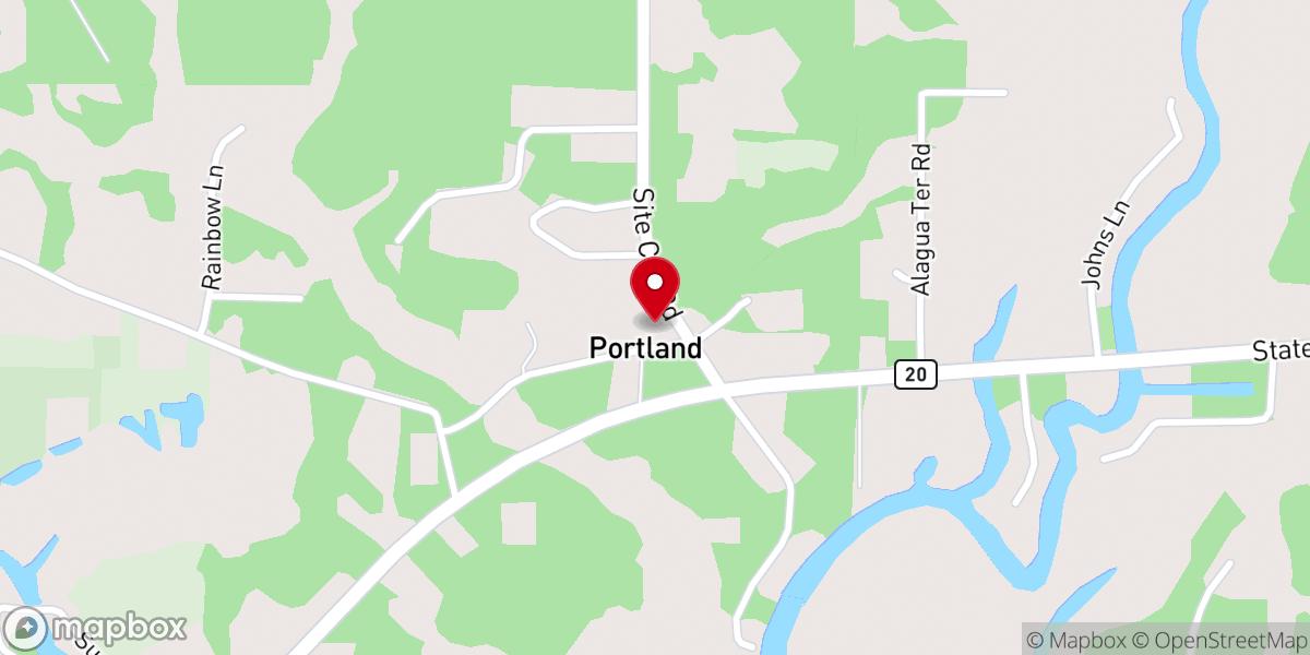 Map showing location of Anchor Church at Portland