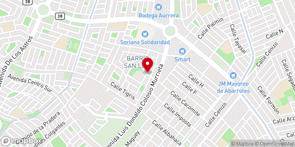 Map showing location of Los pentecostales de Monterrey