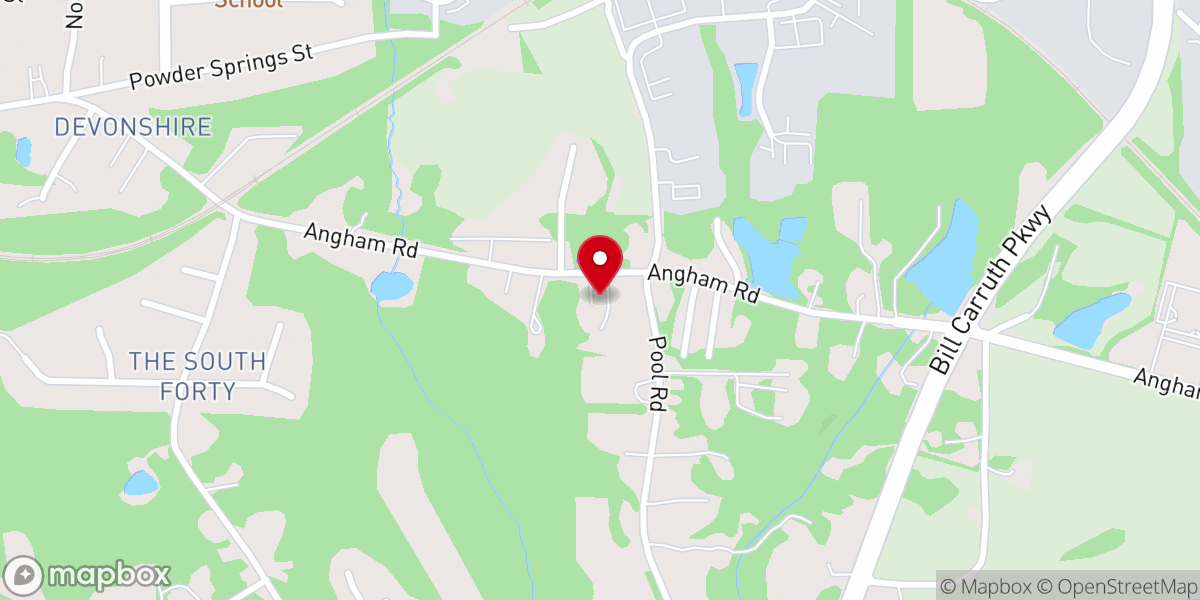 Map showing location of East Hiram Baptist Church