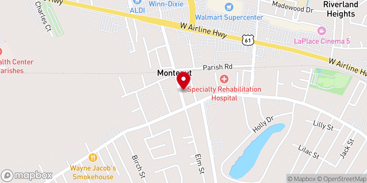 Map showing location of St John Baptist Parish Utilities