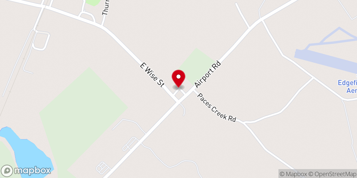 Map showing location of Ebenezer Church