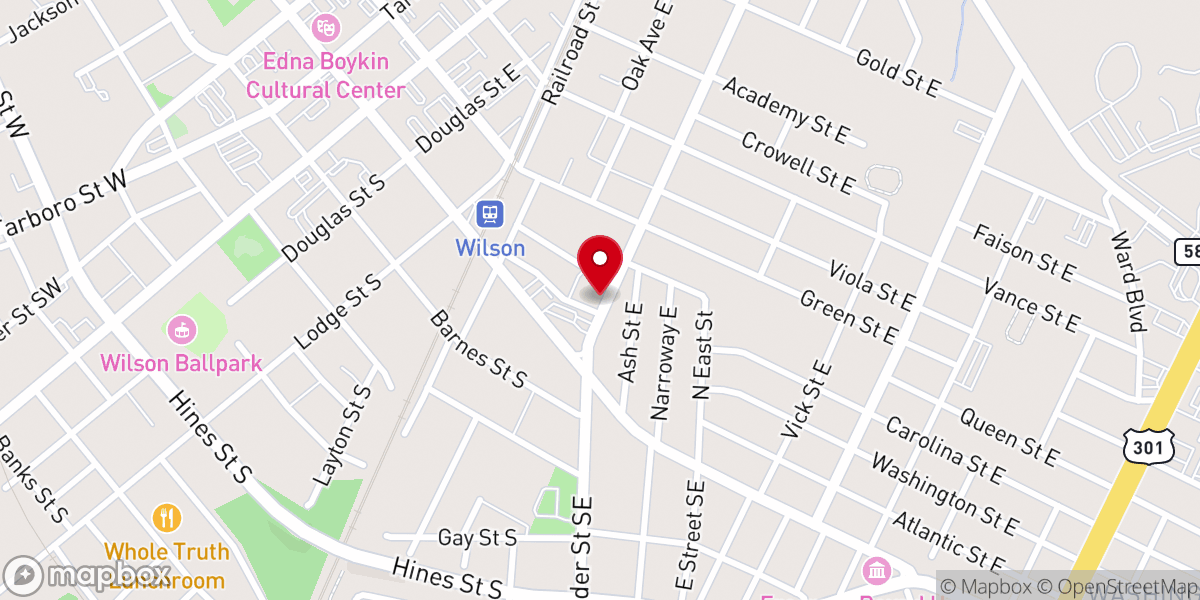 Map showing location of St John A.M.E. Zion Church
