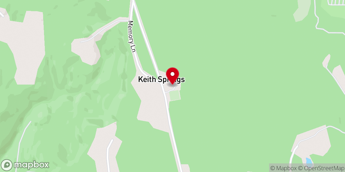 Map showing location of Keith Springs Baptist Church