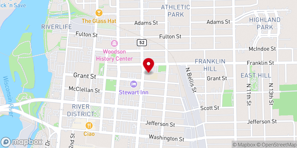 Map showing location of Zion Lutheran Church