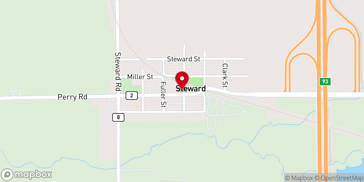 Map showing location of Steward