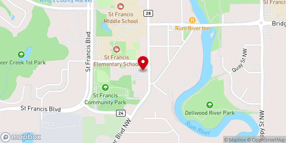 Map showing location of Trinity Lutheran School