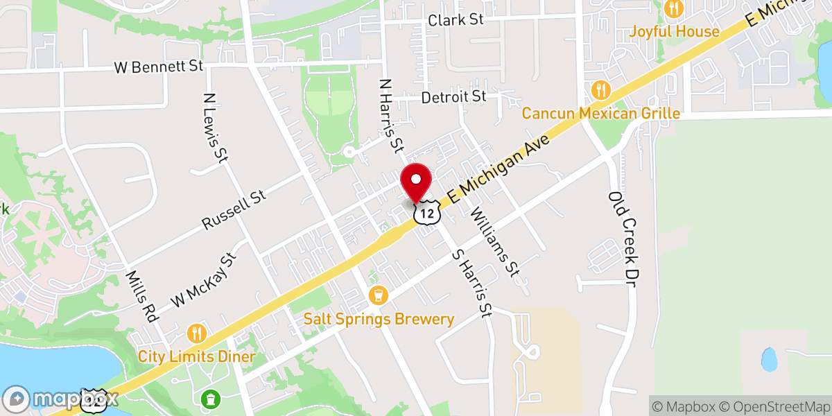 Map showing location of Trinity Lutheran Church