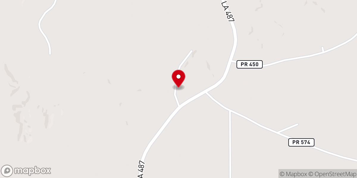 Map showing location of Beulah Church
