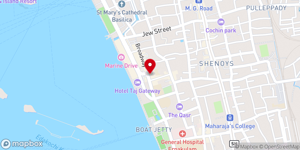 Map showing location of CSI Immanuel Cathedral