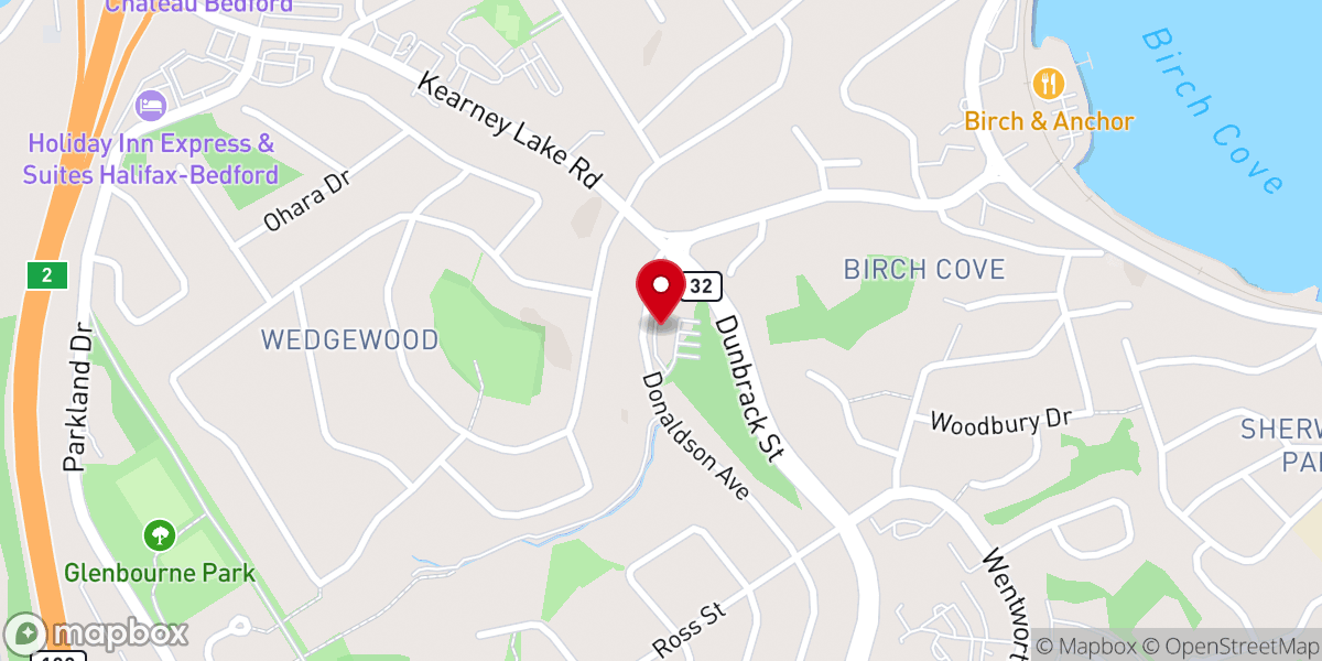 Map showing location of Birch Cove Baptist Church
