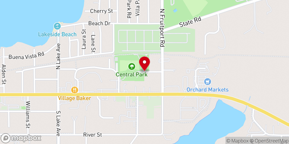 Map showing location of Spring Lake Central Park