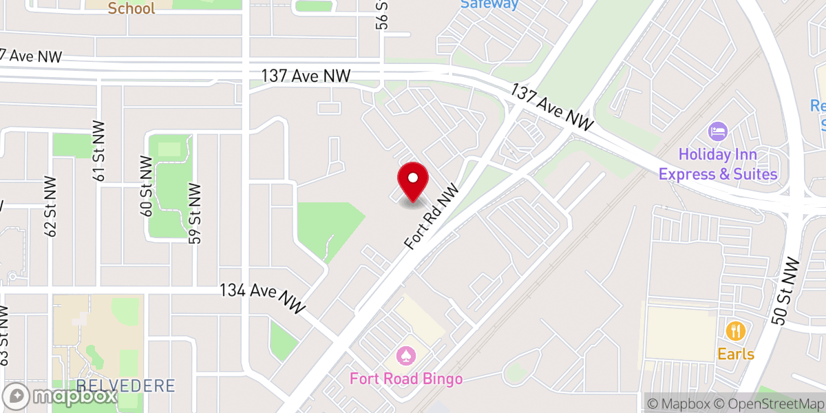 Map showing location of Church on Fort Road