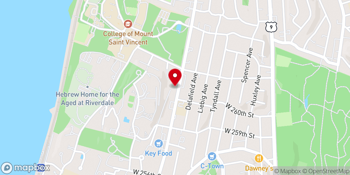 Map showing location of Young Israel-North Riverdale