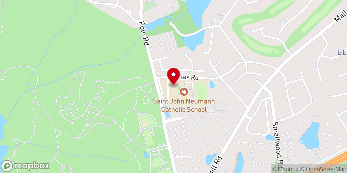 Map showing location of St. John Neumann Catholic School