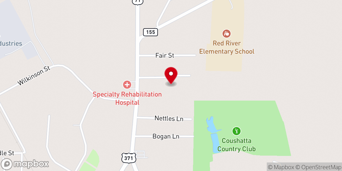 Map showing location of Red River Parish Fair