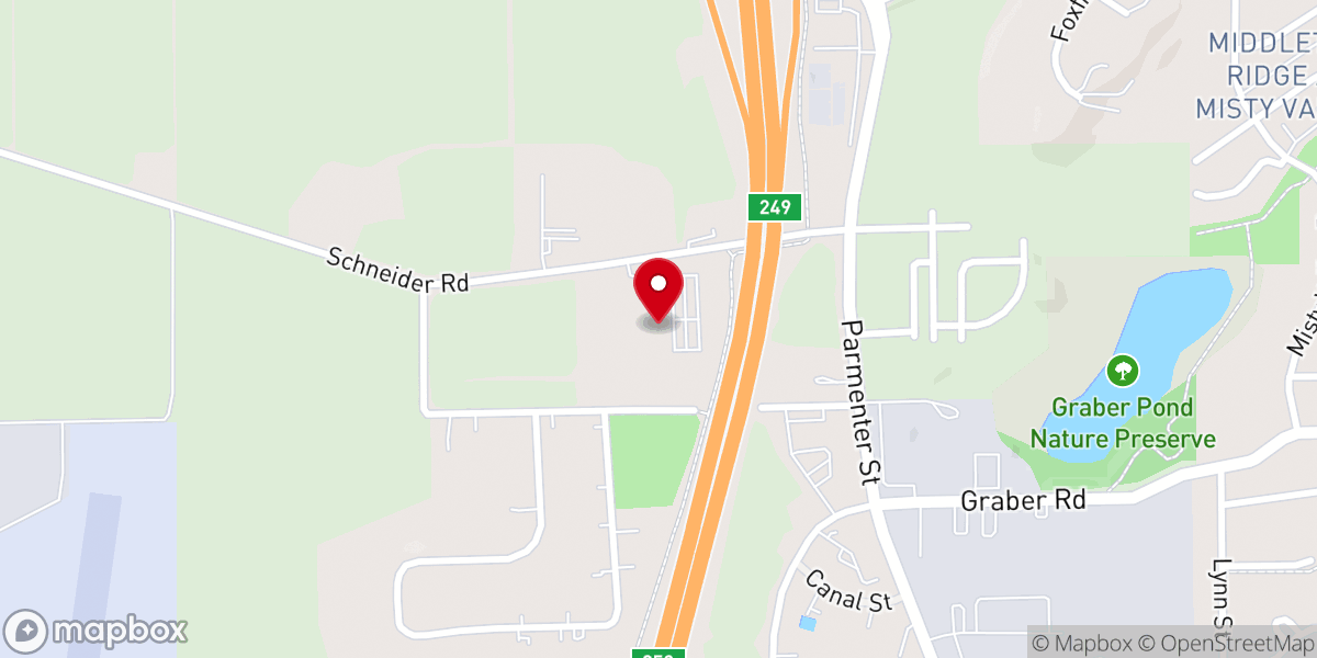 Map showing location of St. Andrew Lutheran Church