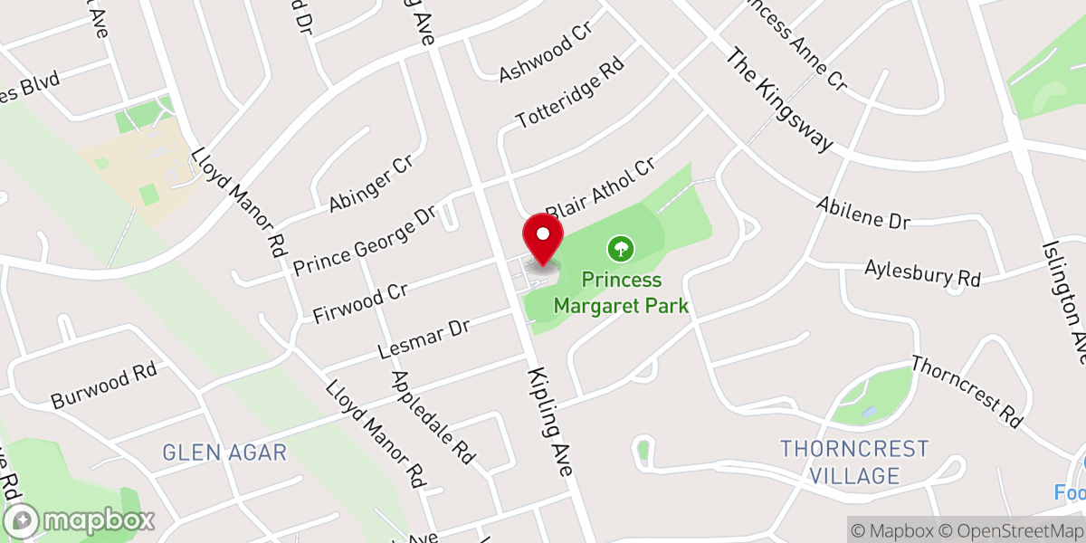 Map showing location of CSI Church, Toronto