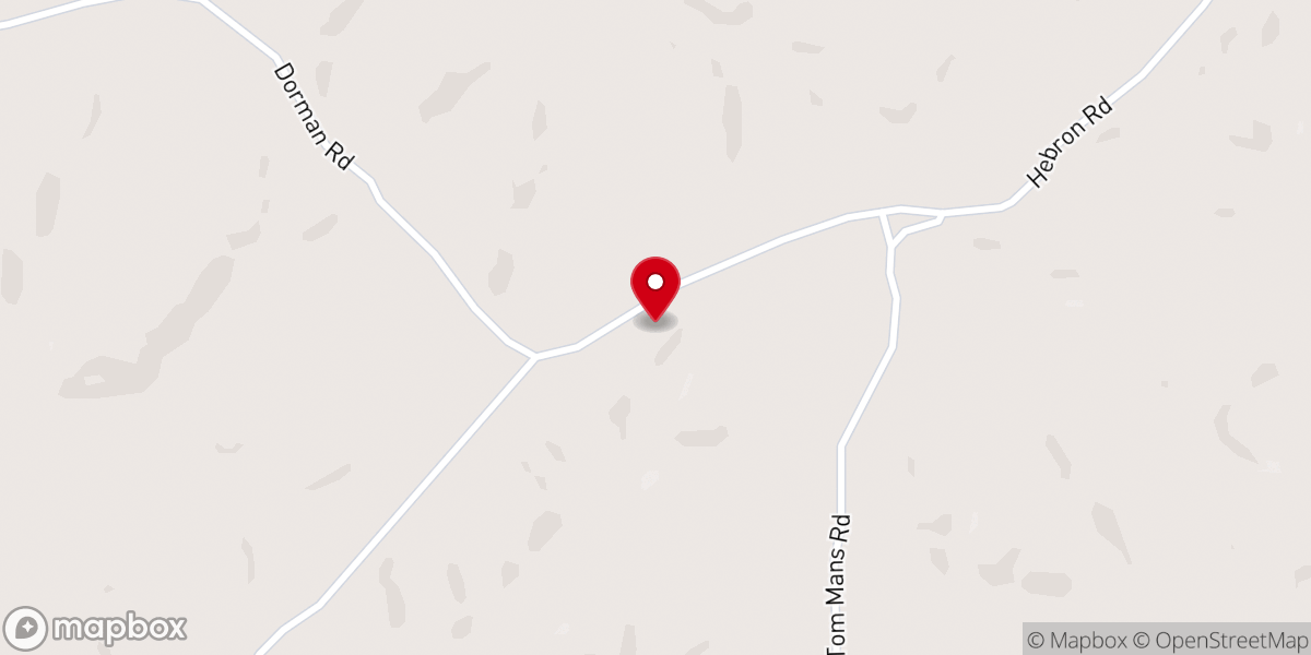 Map showing location of Hebron Church