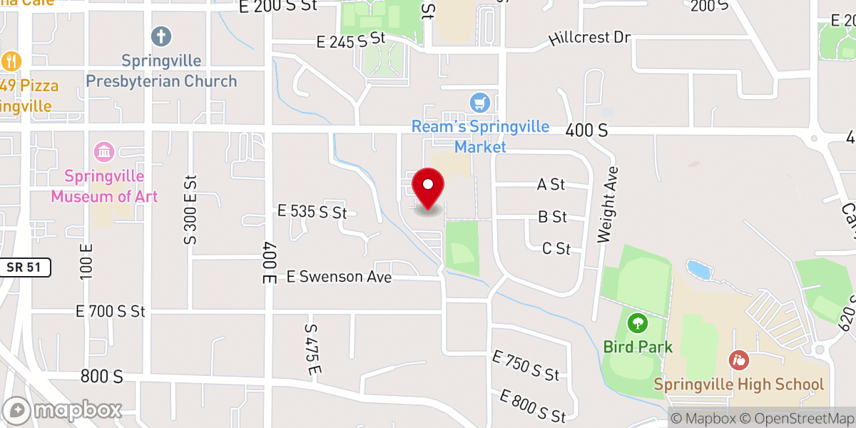 Map showing location of Kolob Stake Pavilion