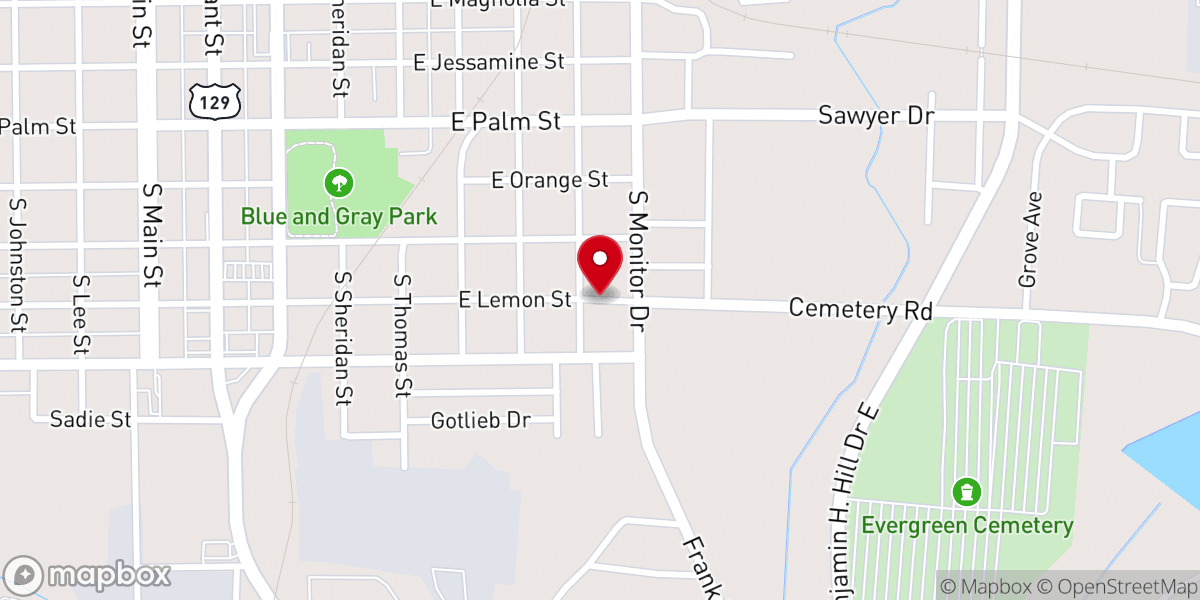 Map showing location of New Mt Zion Baptist Church