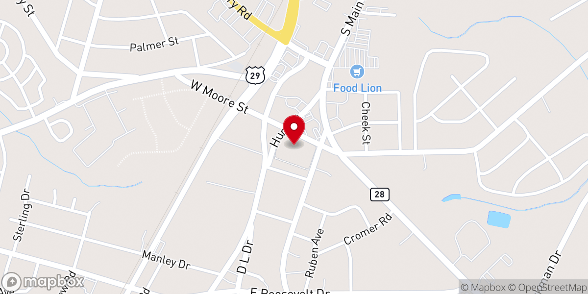 Map showing location of Homeland Park Baptist Church