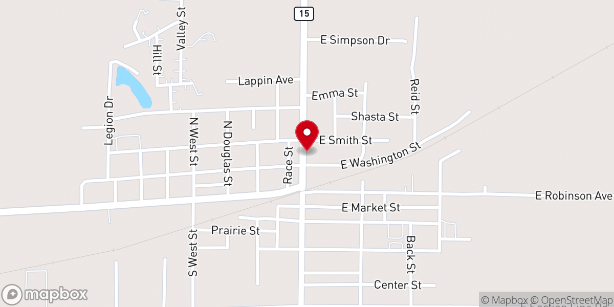 Map showing location of First Christian Church